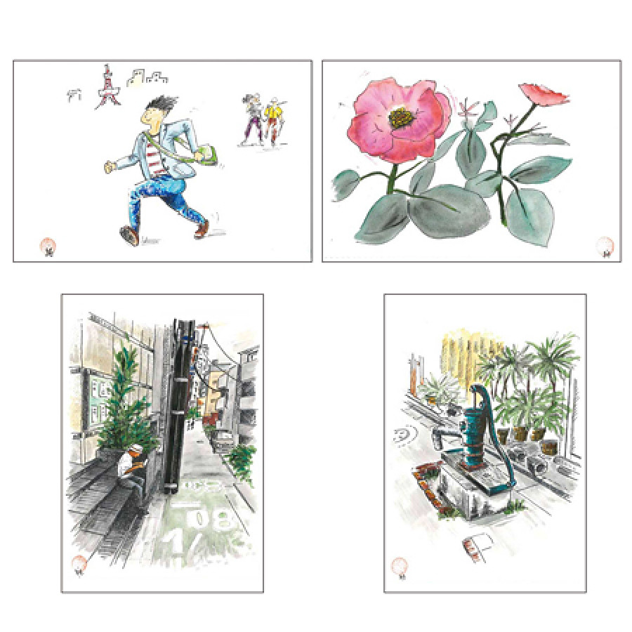 じゅん散歩 スケッチブック(ポストカード4枚付)