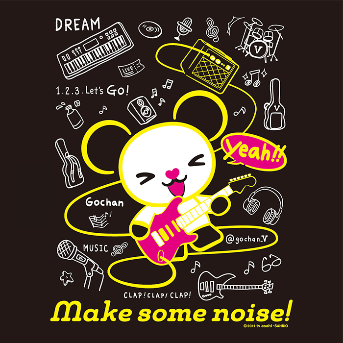 ゴーエクスパンダ ミュージックゴーちゃん。Tシャツ(ブラック)